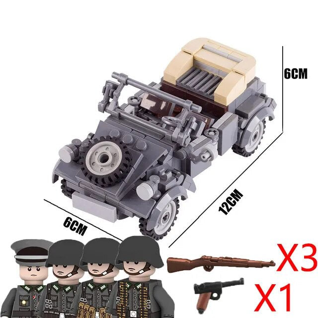 Military Armored Car Building Blocks Solider Figures Gifts Toys Weapons Guns Tank Medical Ambulance Fortress Off-Road Vehicle