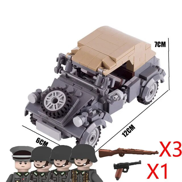 Military Armored Car Building Blocks Solider Figures Gifts Toys Weapons Guns Tank Medical Ambulance Fortress Off-Road Vehicle
