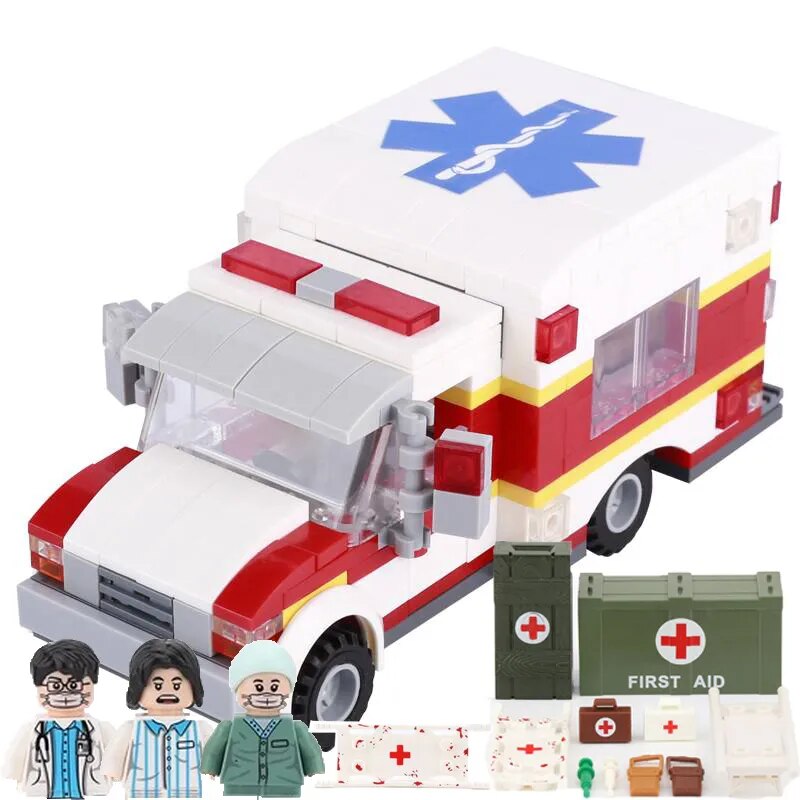 Military Armored Car Building Blocks Solider Figures Gifts Toys Weapons Guns Tank Medical Ambulance Fortress Off-Road Vehicle