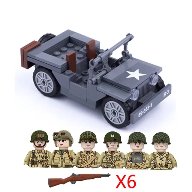 Military Armored Car Building Blocks Solider Figures Gifts Toys Weapons Guns Tank Medical Ambulance Fortress Off-Road Vehicle