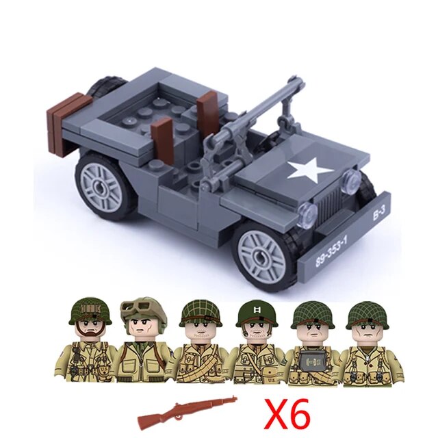 Military Armored Car Building Blocks Solider Figures Gifts Toys Weapons Guns Tank Medical Ambulance Fortress Off-Road Vehicle
