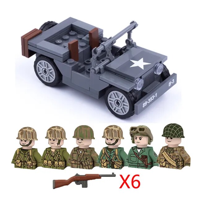 Military Armored Car Building Blocks Solider Figures Gifts Toys Weapons Guns Tank Medical Ambulance Fortress Off-Road Vehicle