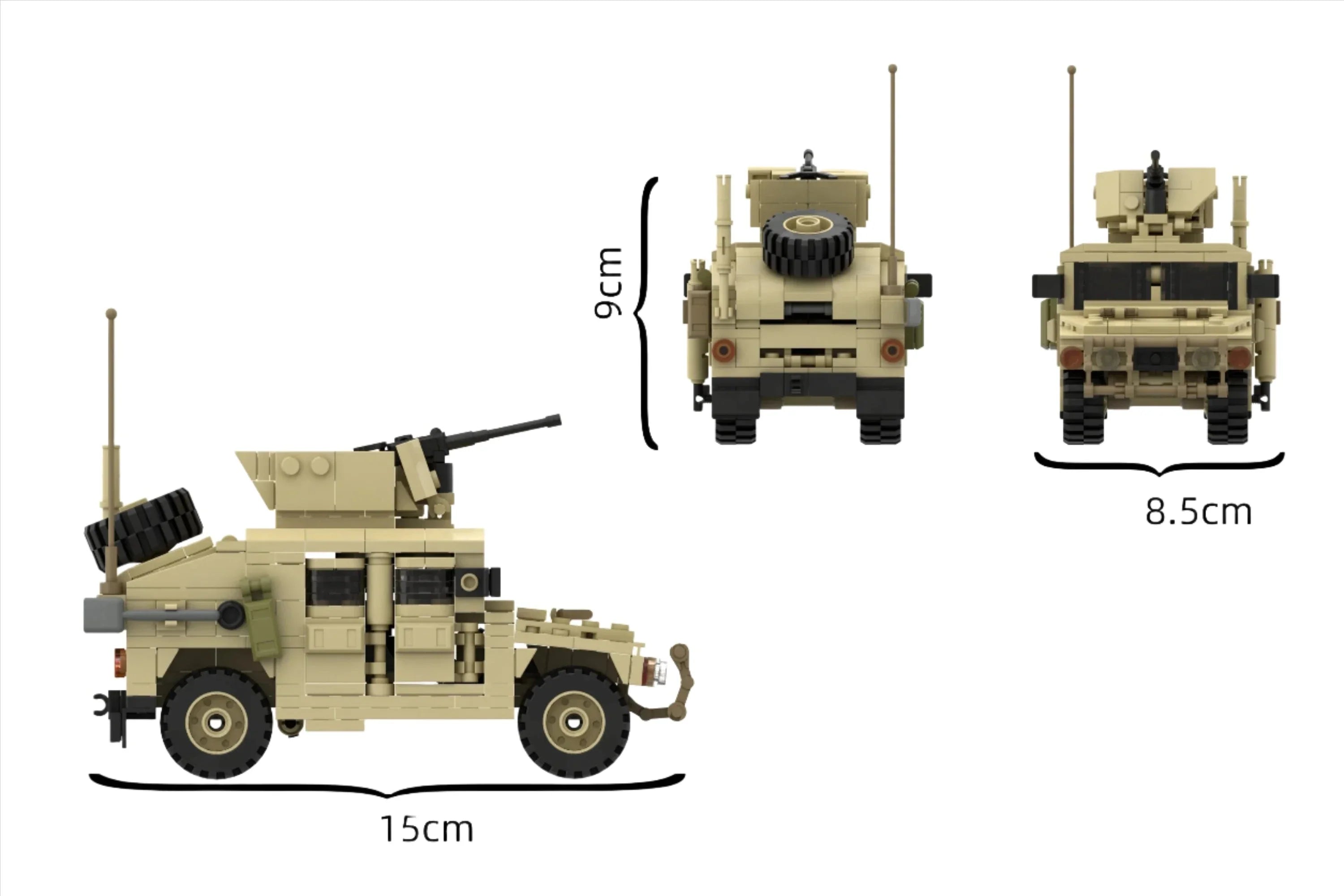 MOC Armored Hummered Car Building Blocks Assault Vehicle Model M1151 WW2 Military Weapons US Soldiers Figures Bricks Kids Toys