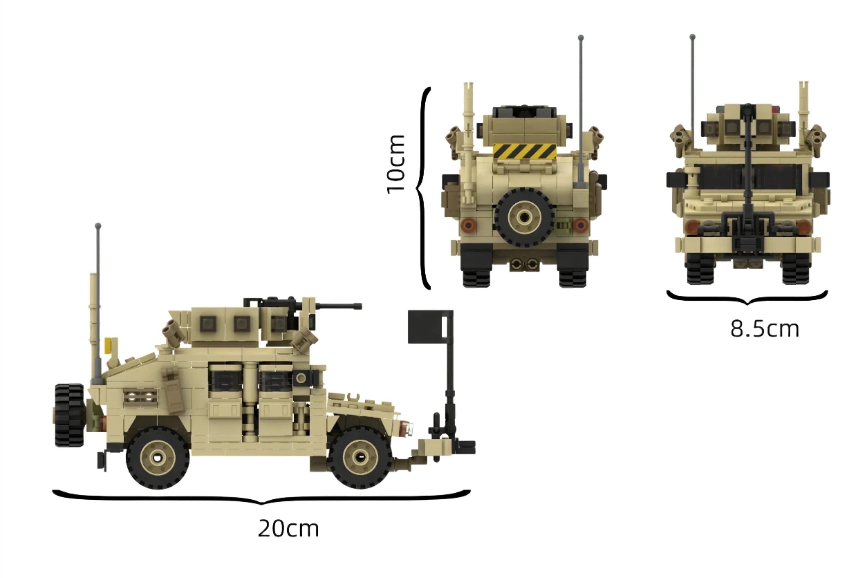 MOC Armored Hummered Car Building Blocks Assault Vehicle Model M1151 WW2 Military Weapons US Soldiers Figures Bricks Kids Toys