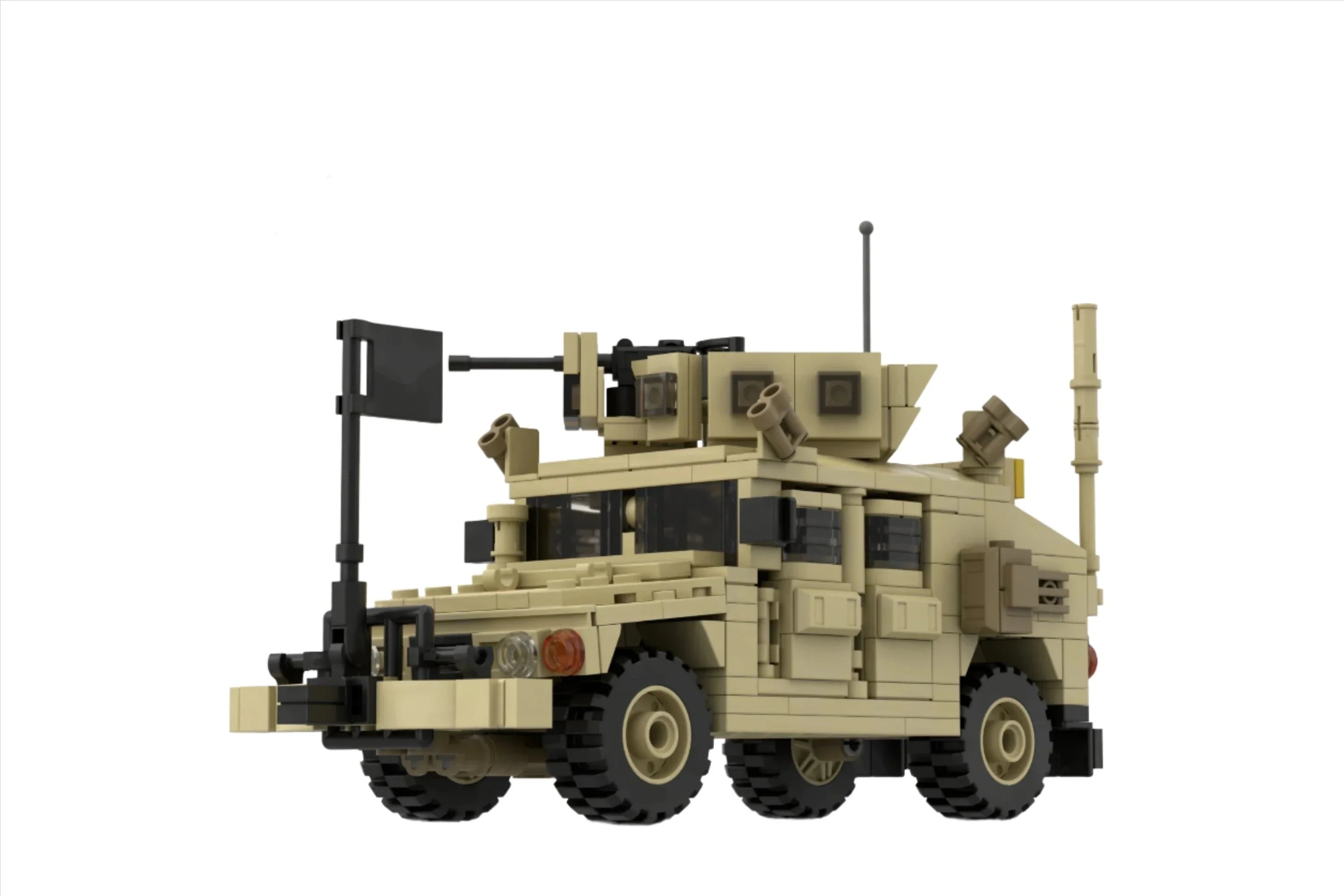 MOC Armored Hummered Car Building Blocks Assault Vehicle Model M1151 WW2 Military Weapons US Soldiers Figures Bricks Kids Toys